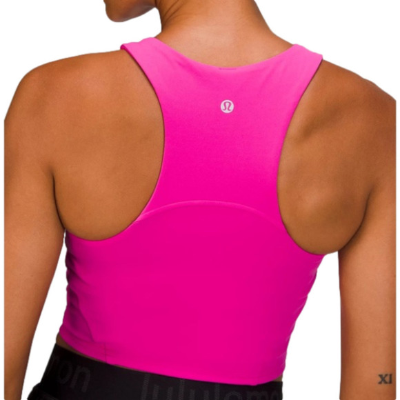 NWT LULULEMON SONIC PINK Wunder Train Crop Tank Top Barbie yoga ebb sports bra - Picture 2 of 4